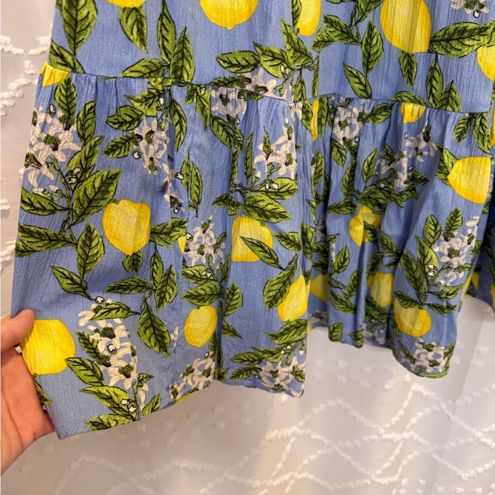 Beach Lunch Lounge lemon drop tiered ruffle dress women small - Picture 7 of 8